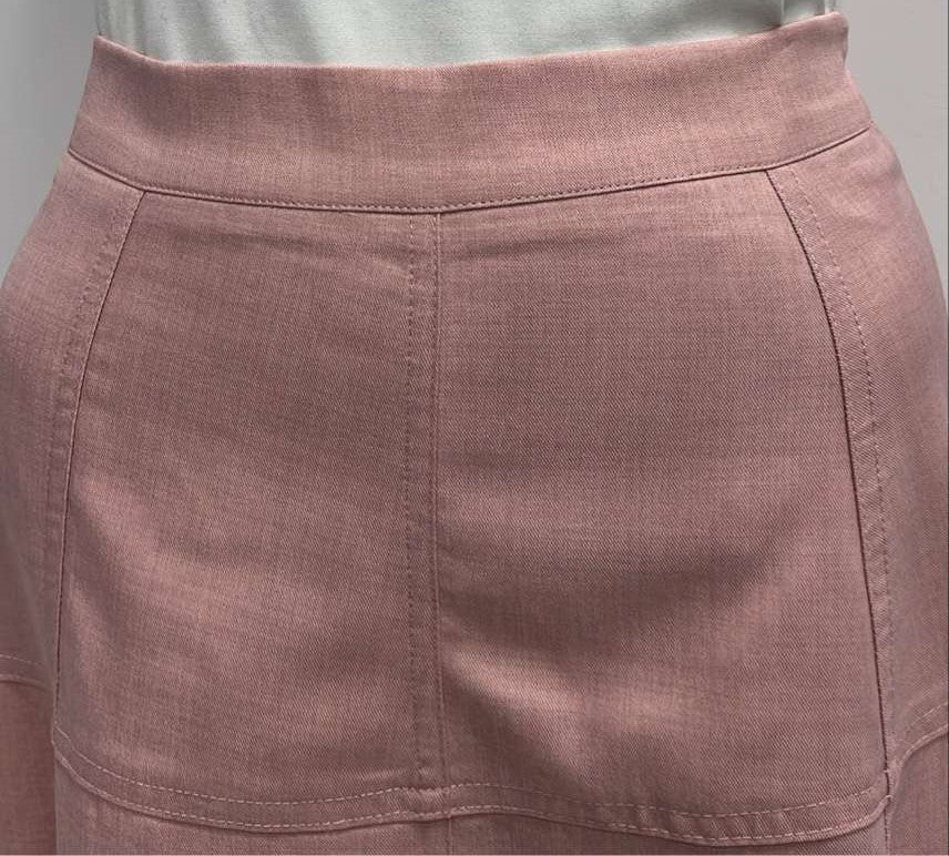 MAPLE CLIFF DRESSY PANELED SKIRT W YOKE-MIDI MAUVE