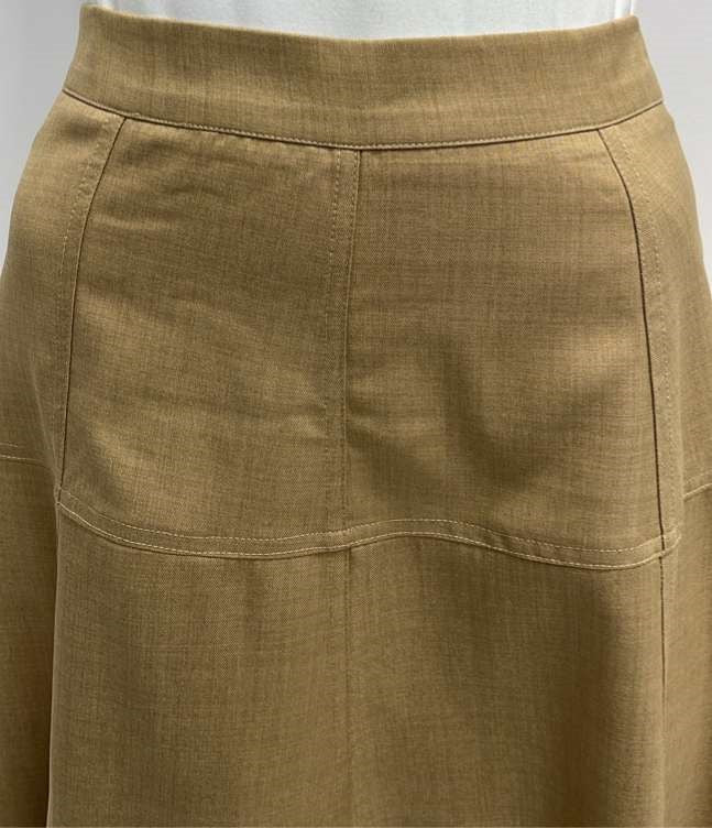 MAPLE CLIFF DRESSY PANELED SKIRT W YOKE-MIDI TAN