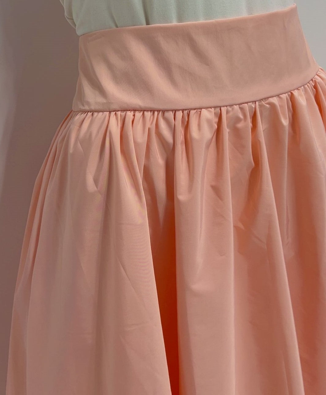 PEODE DESIGN TAFFETA CIRCLE SKIRT-MIDI PINK
