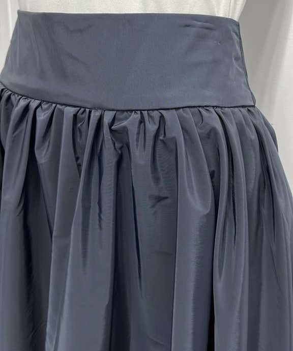 PEODE DESIGN TAFFETA CIRCLE SKIRT-MIDI NAVY
