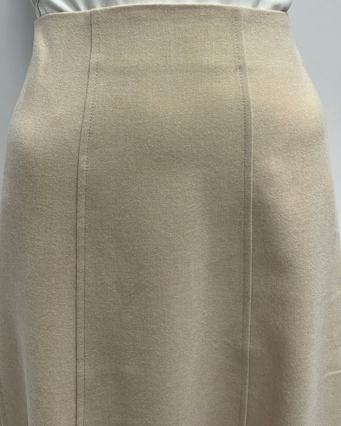 HONEYSEED WOOL PANELED SKIRT-MIDI CREAM