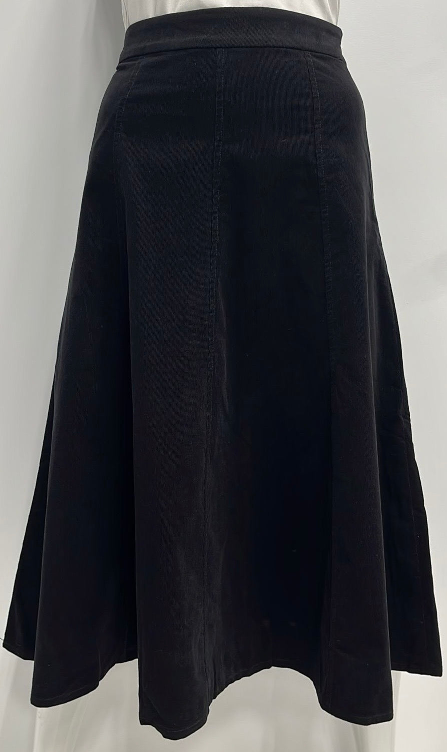 WEAR AND FLAIR PANELED CORDUROY SKIRT-29" BLACK