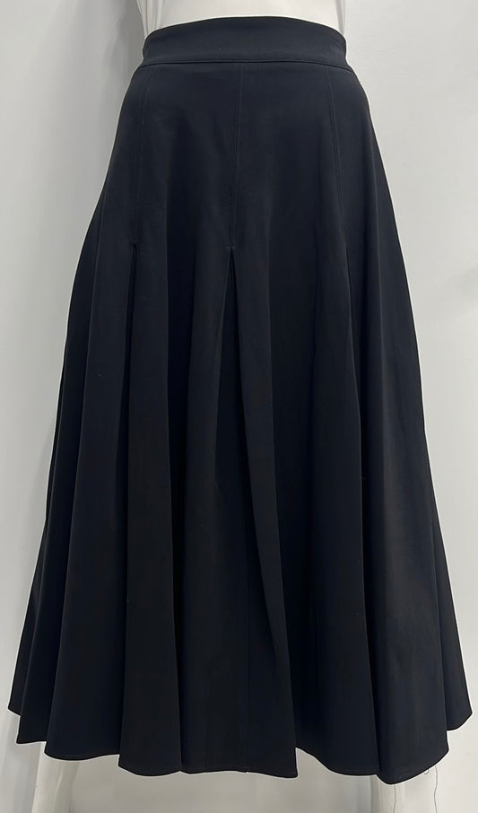 MISS ISSIPPI CIRCLE PLEATED SKIRT-MIDI BLACK