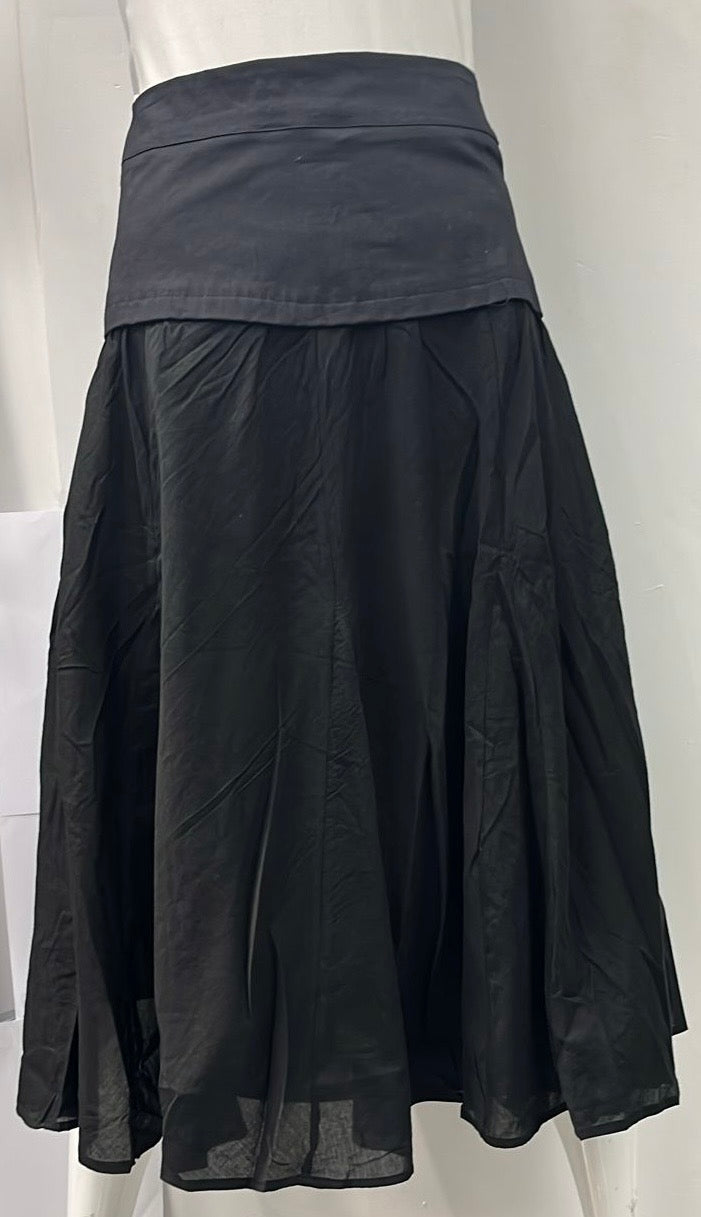 MISS ISSIPPI GAUZE SKIRT W YOKE-MAXI BLACK