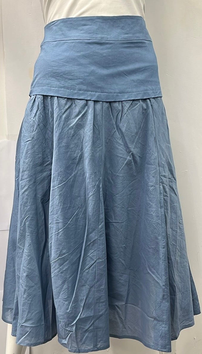 MISS ISSIPPI GAUZE SKIRT W YOKE-MAXI INDIGO