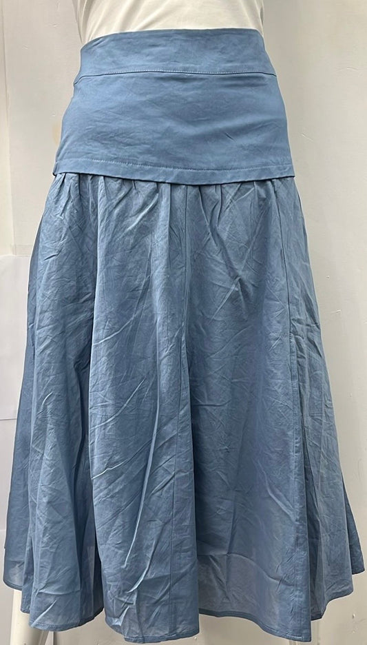 MISS ISSIPPI GAUZE SKIRT W YOKE-MAXI INDIGO