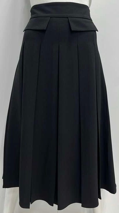 WEAR AND FLAIR BOX PLEATED SKIRT W FLAPS-EXTRA LONG BLACK
