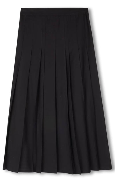 EPIK SEWN DOWN DOUBLE PLEATED SKIRT-MIDI BLACK – Thousand and One
