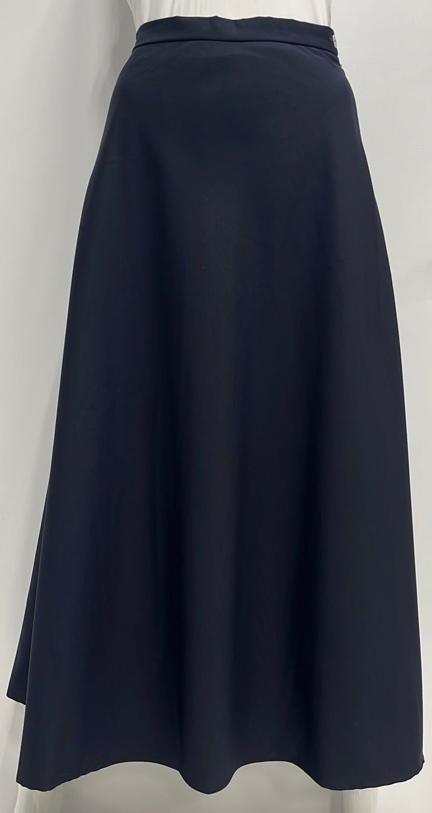 PEODE DESIGN BASIC A-LINE SKIRT-MIDI NAVY