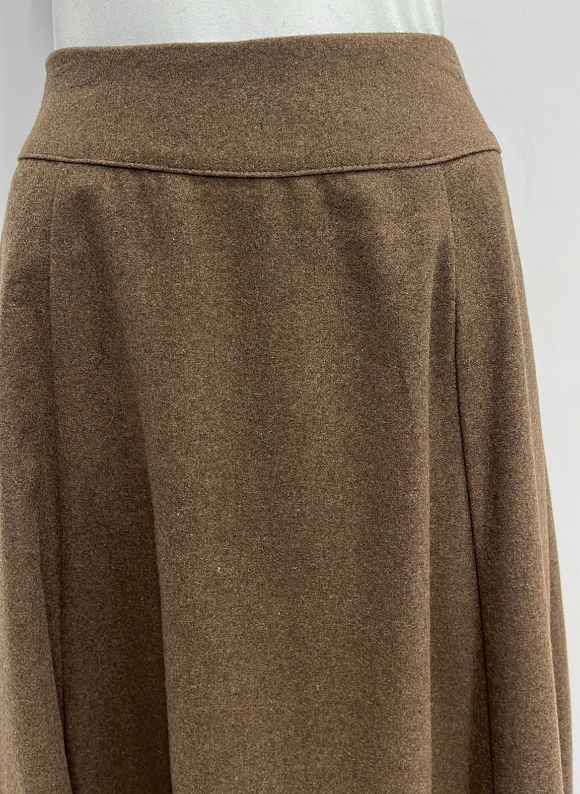CLASS COLLECTION WOOLY A-LINE SKIRT W SEAMS-MIDI WALNUT