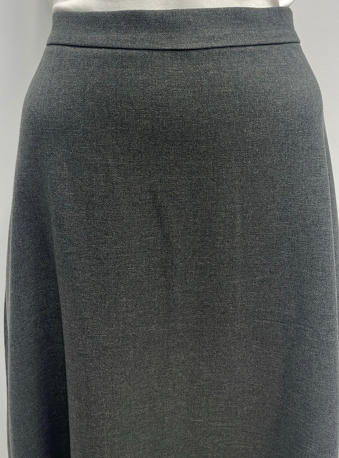 ERMANNA CASUAL A-LINE WOOLY SKIRT-MIDI GREY