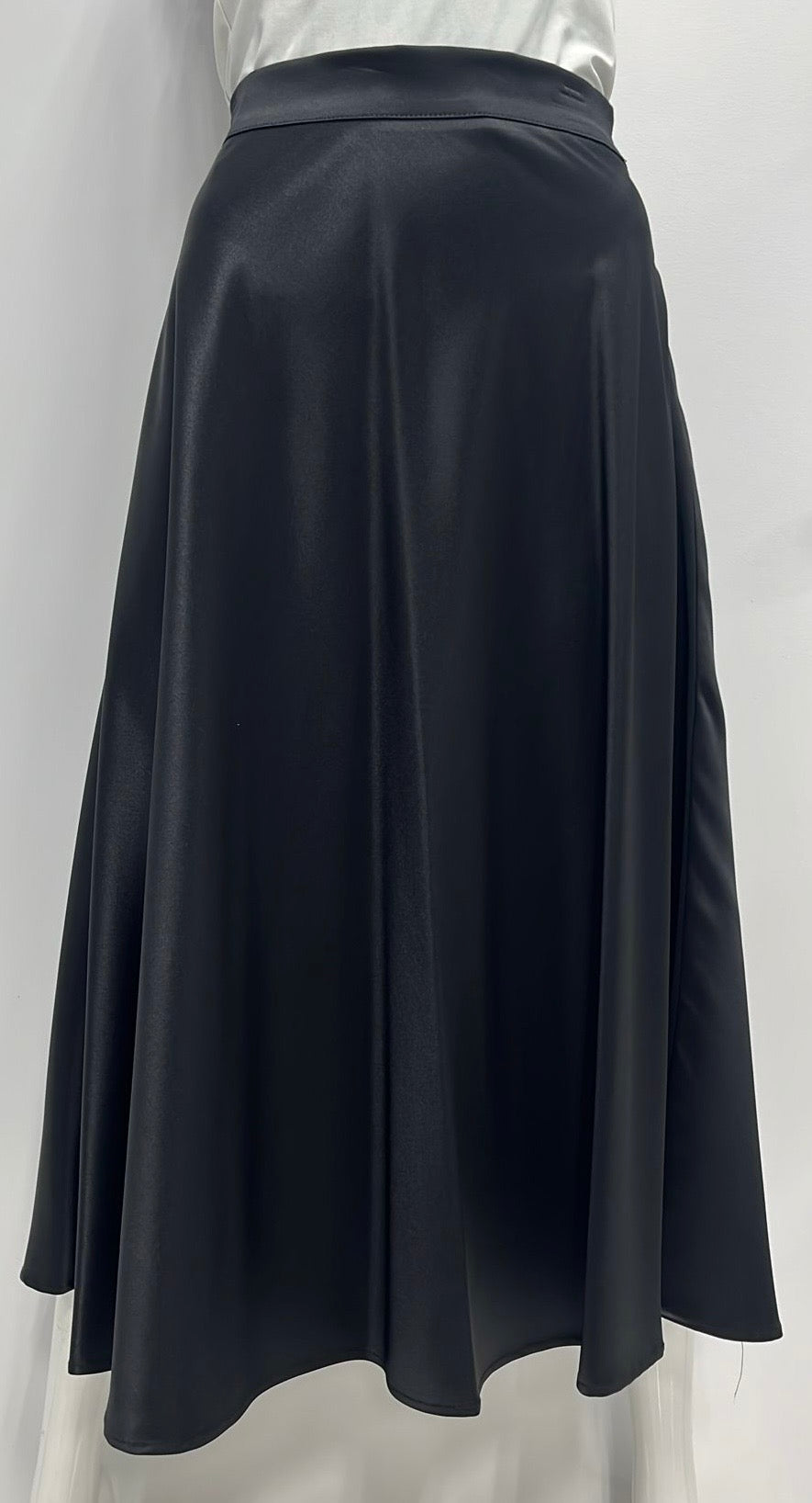 SAMS FASHION SATIN SKIRT-EXTRA LONG BLACK