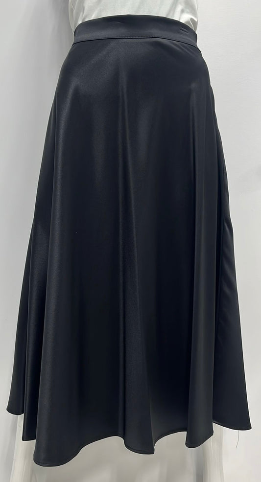 SAMS FASHION SATIN SKIRT-EXTRA LONG BLACK