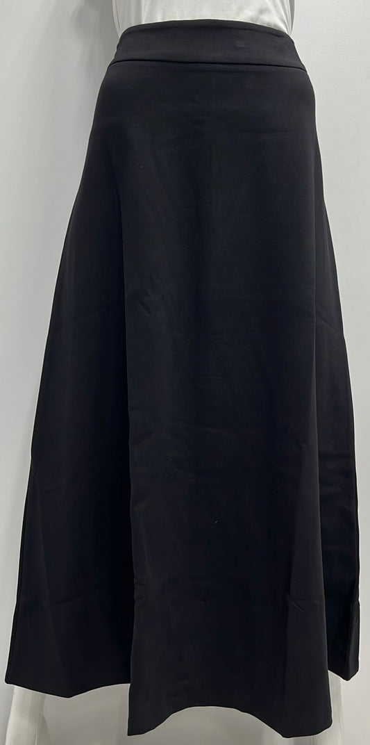 MYSTERY BASIC A-LINE SKIRT-MIDI BLACK