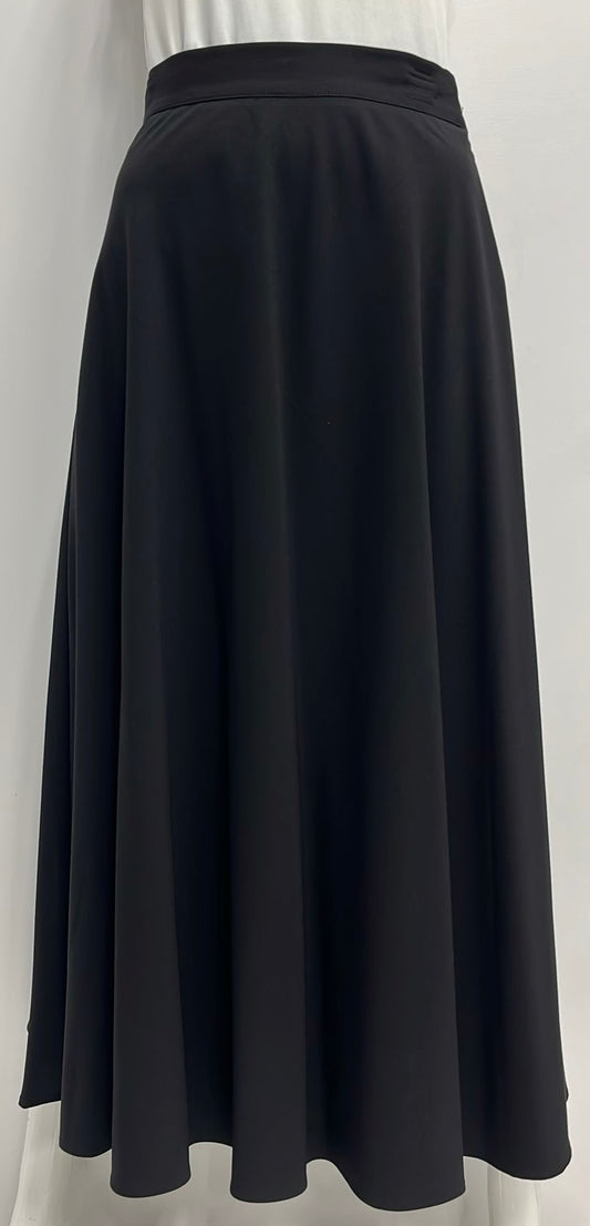 SAMS FASHION A-LINE SKIRT-MIDI BLACK