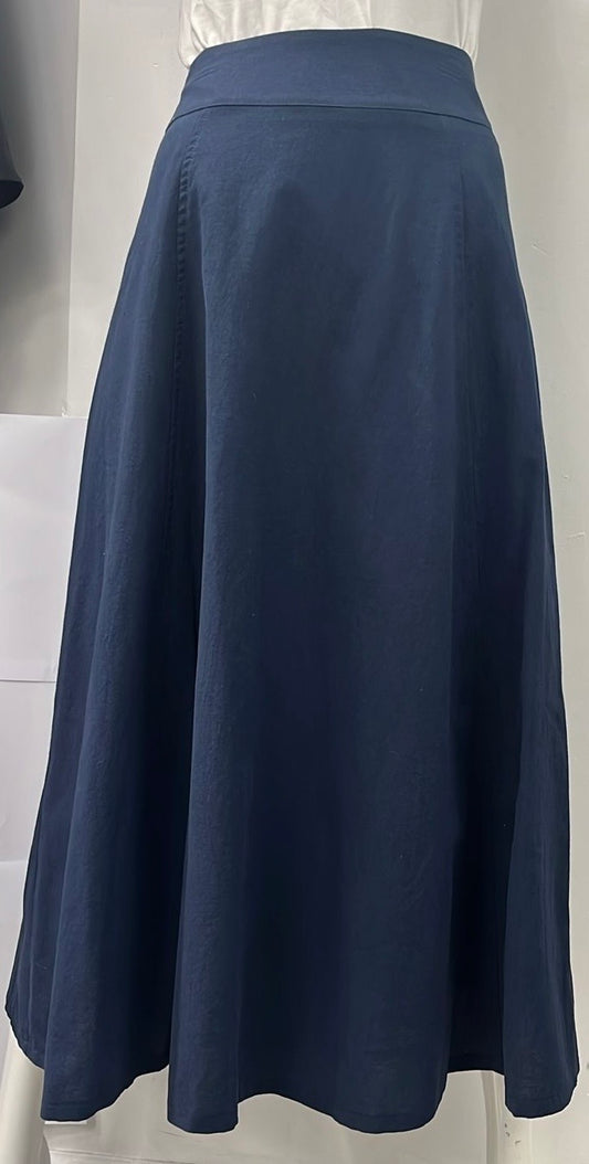 CLASS COLLECTION FLARED PANEL SKIRT-MIDI NAVY