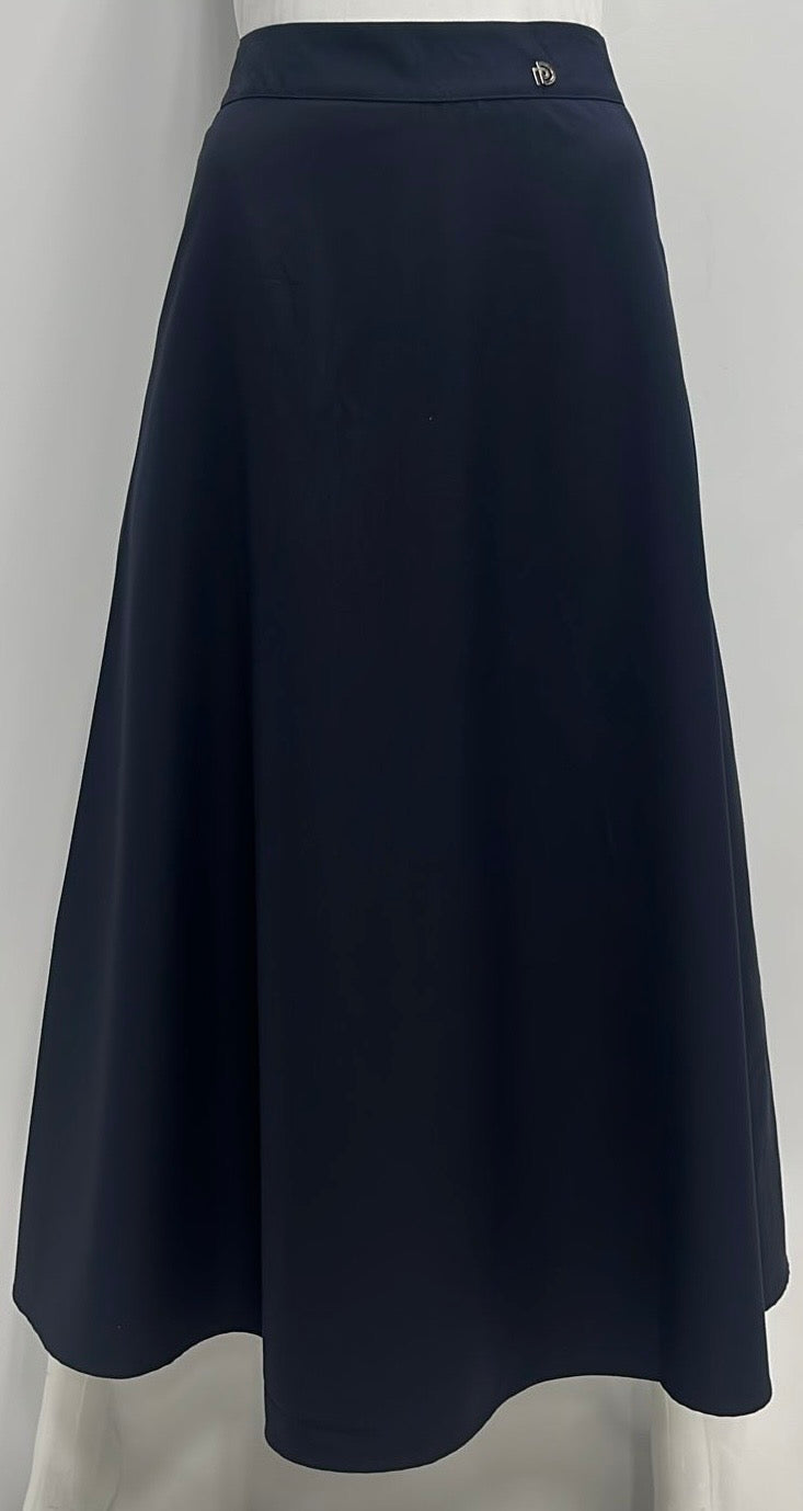 PEODE DESIGN A-LINE CIRCLE SKIRT-MIDI NAVY
