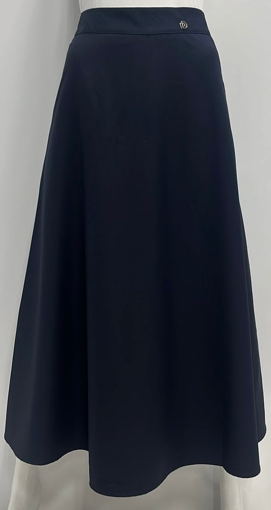 PEODE DESIGN A-LINE CIRCLE SKIRT-MIDI NAVY