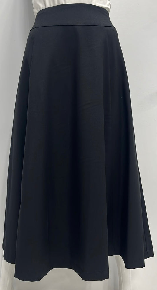 CHEZ BAMBINI FLARED SUITING PANEL SKIRT-32" BLACK