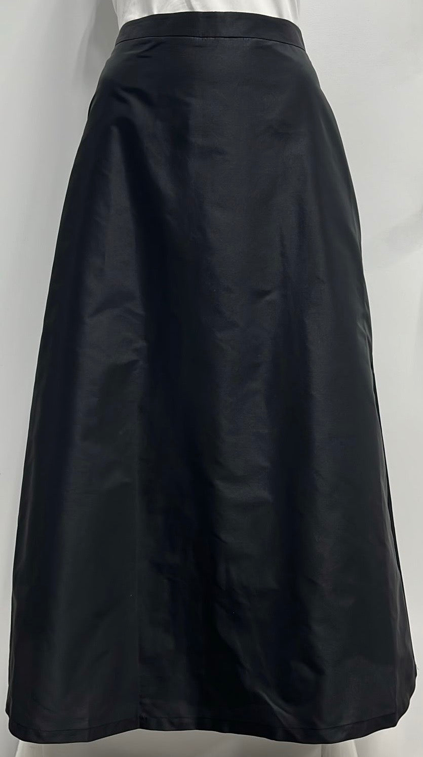 CELINAS TAFETTA  A-LINE SKIRT-MIDI BLACK