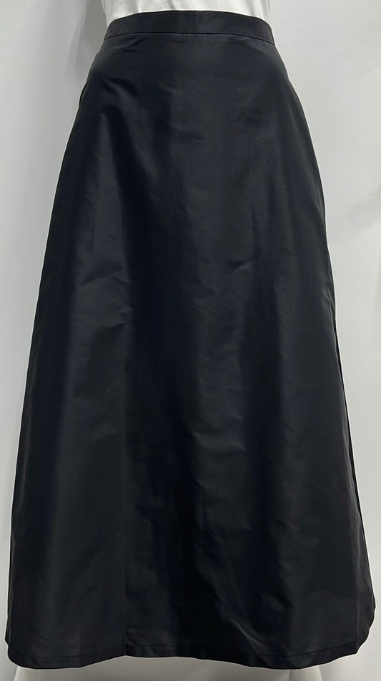 CELINAS TAFETTA  A-LINE SKIRT-MIDI BLACK