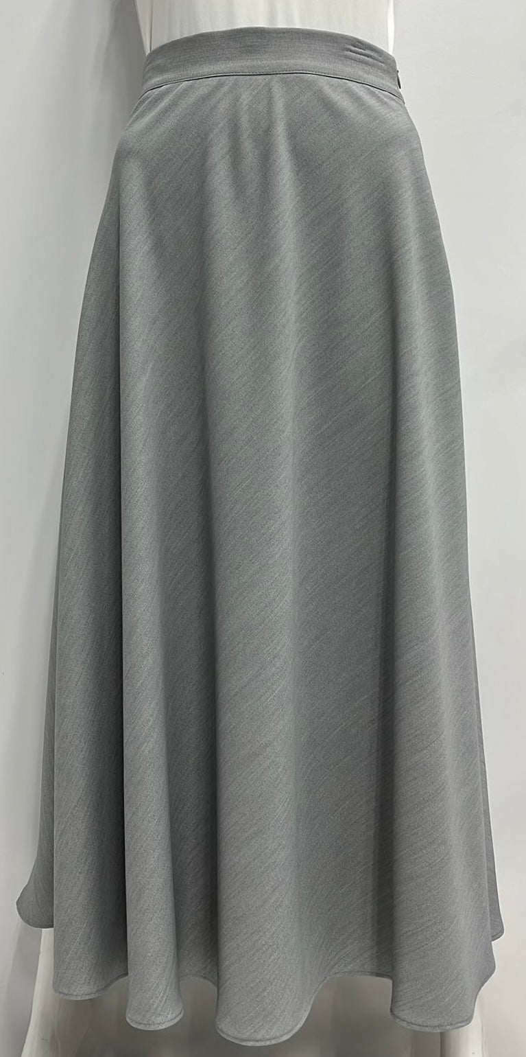 SAMS FASHION A-LINE SKIRT-MIDI GREY