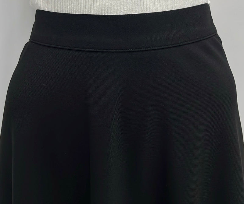 LITTLE BLACK SKIRT DRESSY A-LINE SKIRT-EXTRA LONG BLACK