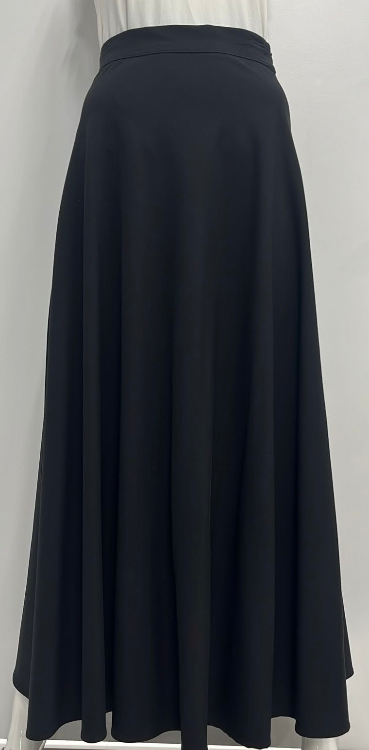 SAMS FASHION A-LINE SKIRT-MAXI BLACK