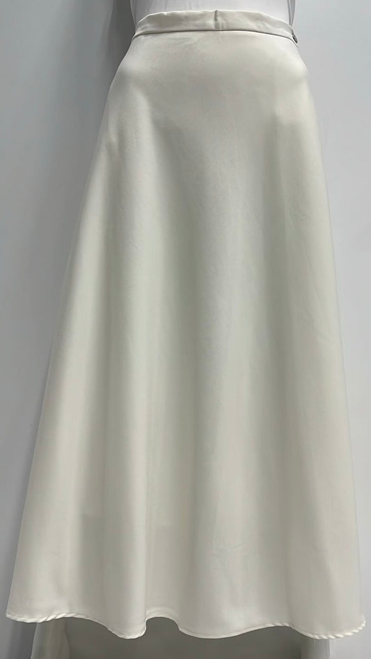 PEODE DESIGN BASIC A-LINE SKIRT-MIDI IVORY