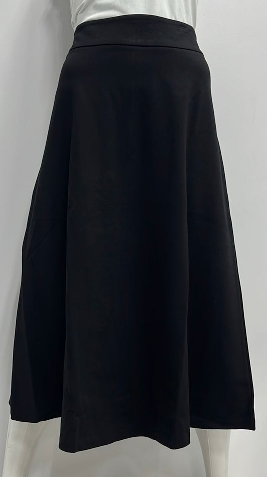MYSTERY BASIC A-LINE SKIRT-EXTRA LONG BLACK