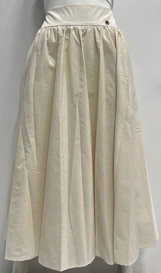 PEODE DESIGN TAFFETA CIRCLE SKIRT-MIDI IVORY
