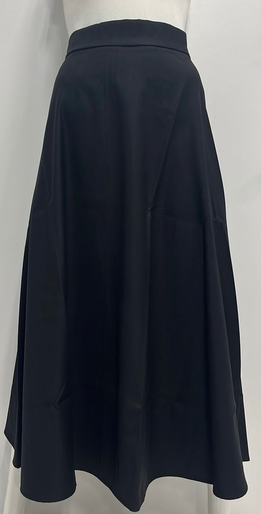 MYSTERY BASIC FLAIRY SKIRT-MIDI BLACK